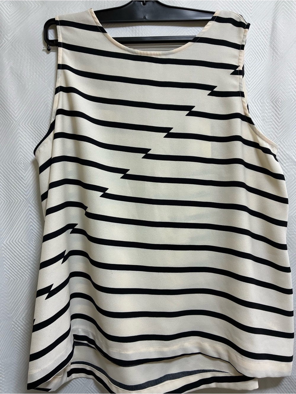 Sleeveless Striped Cream & Black Women's Camisole